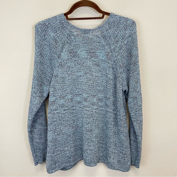 J.Jill Blue Crew Neck Linen Blend Pure Jill Pullover Sweater Size LP Coastal - Picture 7 of 8